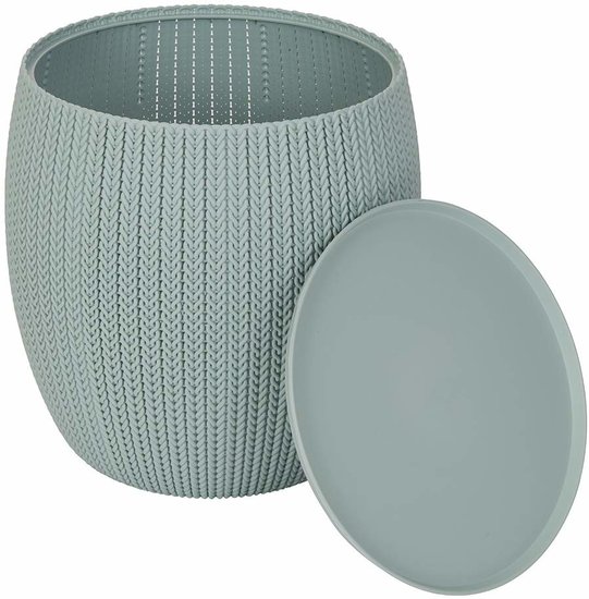 Keter Urban Knit Pouf Set, Dune/Misty Blue