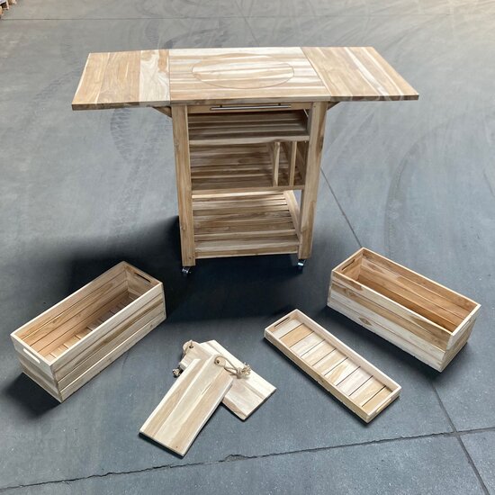 HOUTEN TEAK BBQ TAFEL SET